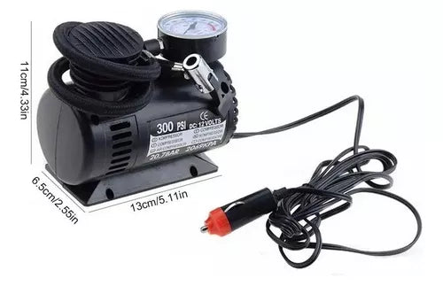 Compresor de Aire Portátil para Auto 12V – Infla Llantas Rápido y con Precisión (Modelo 197)