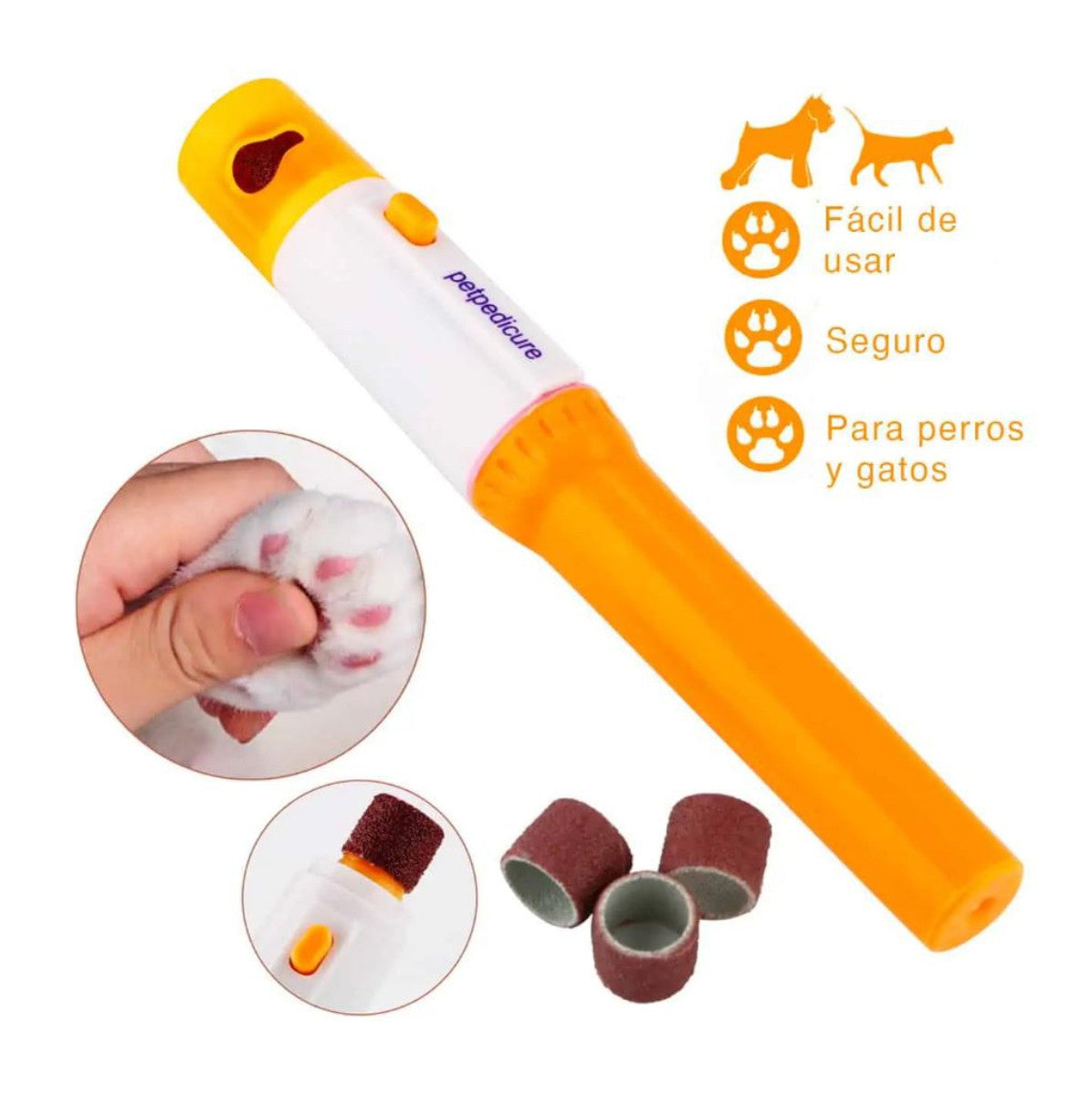 🐾 Lima Eléctrica para Uñas de Perros y Gatos – Segura, Silenciosa y Eficiente