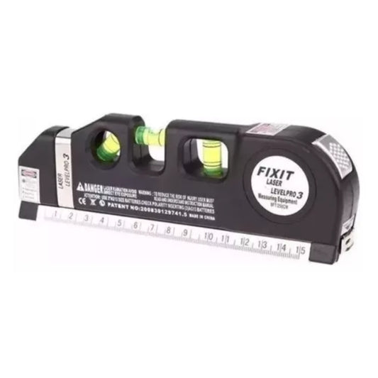 Nivel Láser 3 en 1 – Con Cinta Métrica y Burbujas para Medición Precisa