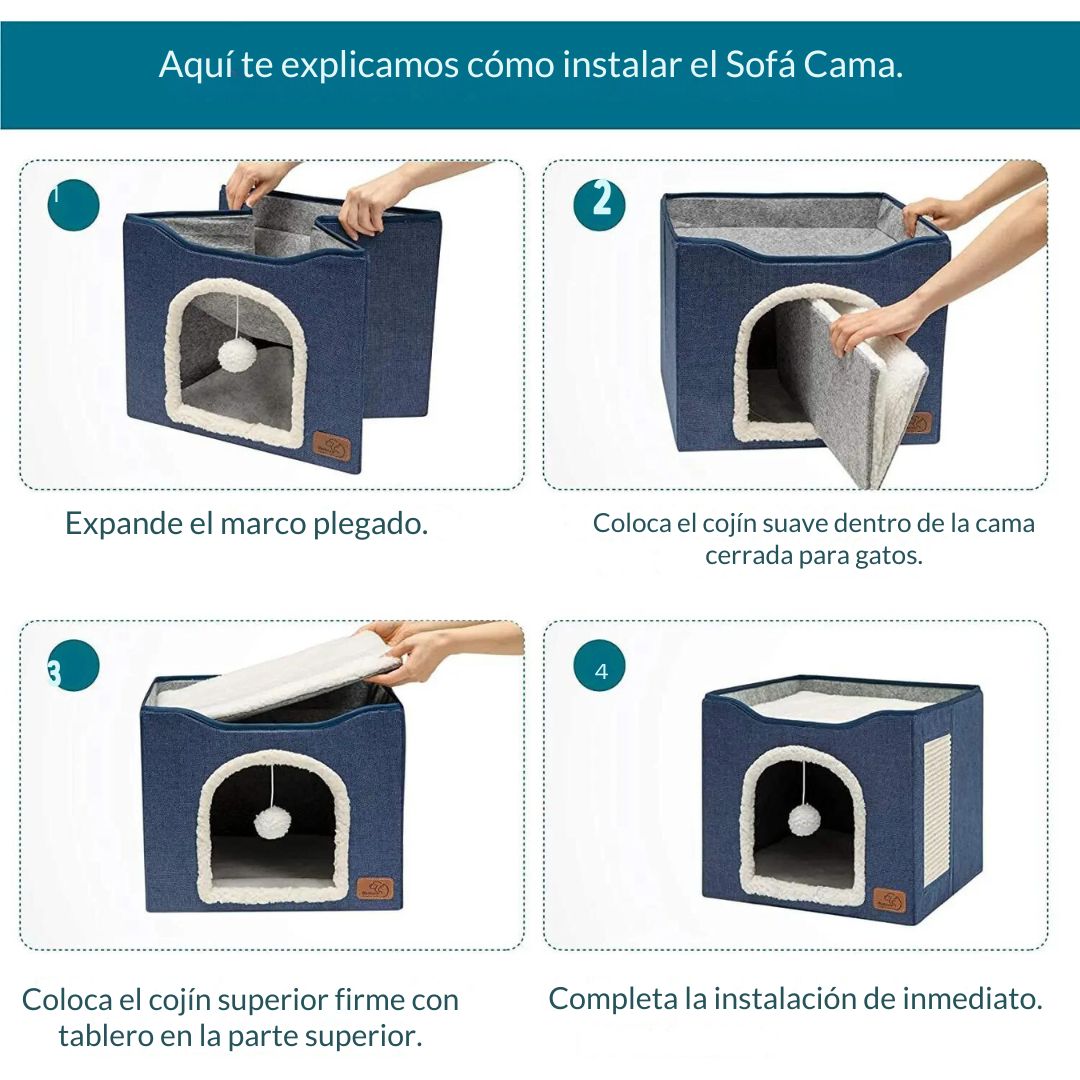 🐾 Cama Plegable para Gatos – Suave, Compacta y Acogedora