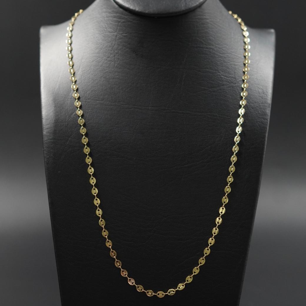 Cadena Gucci Dorada Plana HM en Acero Inoxidable 316L – Estilo, Brillo y Durabilidad Garantizada