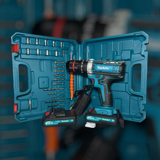 Taladro Atornillador Inalámbrico Makita 36 V – Kit Completo con 2 Baterías