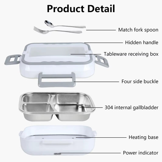Lonchera Eléctrica con Compartimientos y Accesorios – Comodidad y Funcionalidad Todo el Día