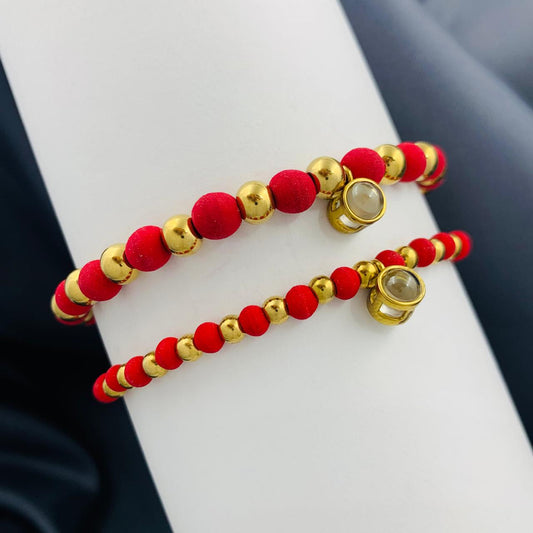 Pulseras para Pareja 2x1 “100 TeAmo” en Neop y Acero Dorado – Conexión, Estilo y Amor Eterno