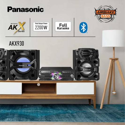Panasonic SC-AKX930 2200 W RMS – Sistema de Sonido Profesional con Super Woofer & Karaoke