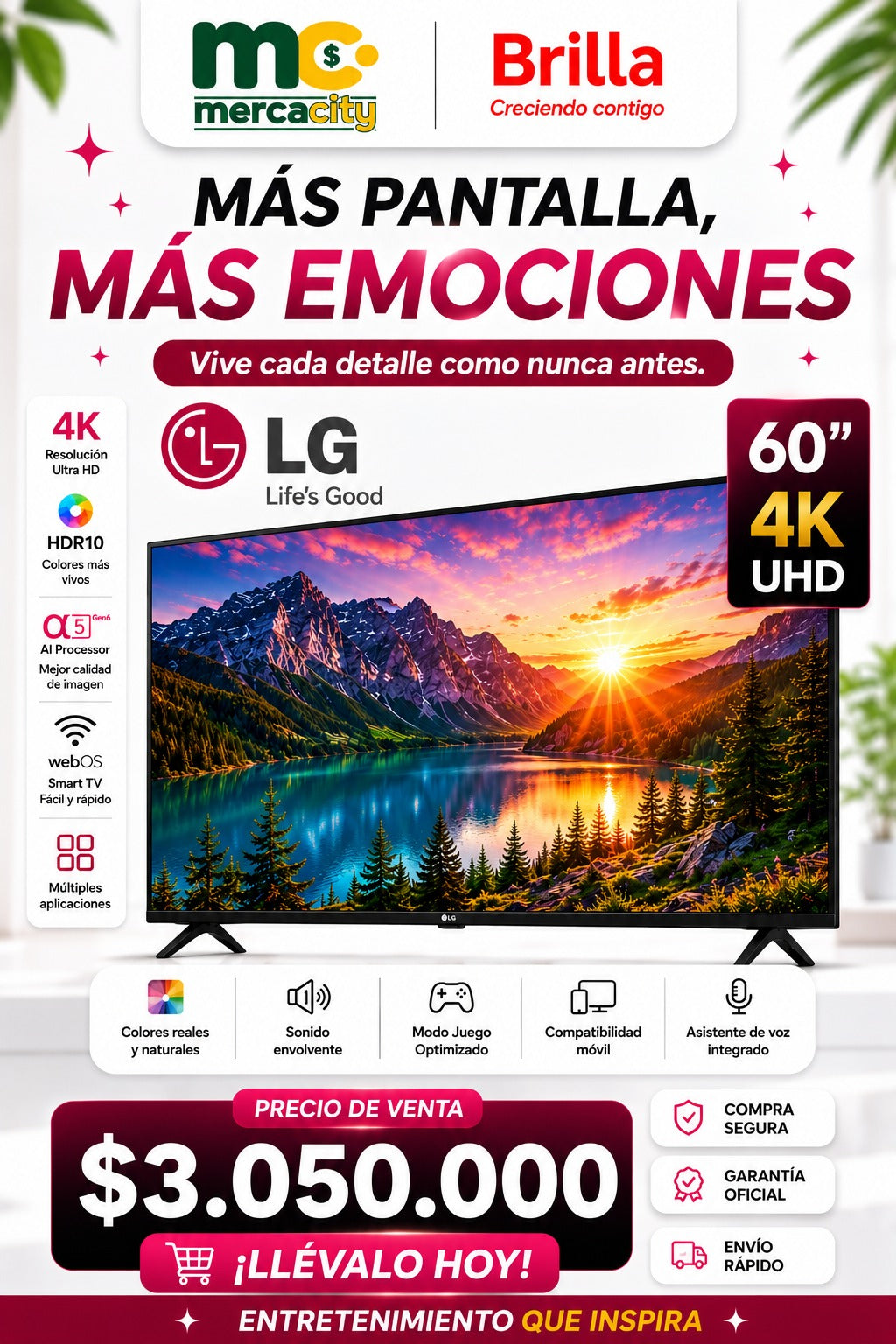 TELEVISOR LG 60" 4K UHD