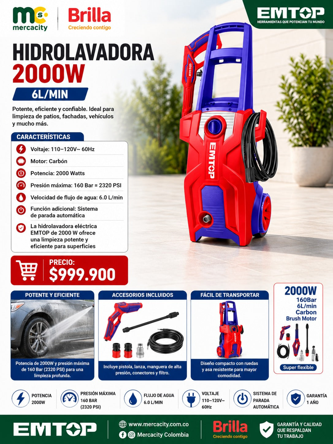 HIDROLAVADORA 2000W