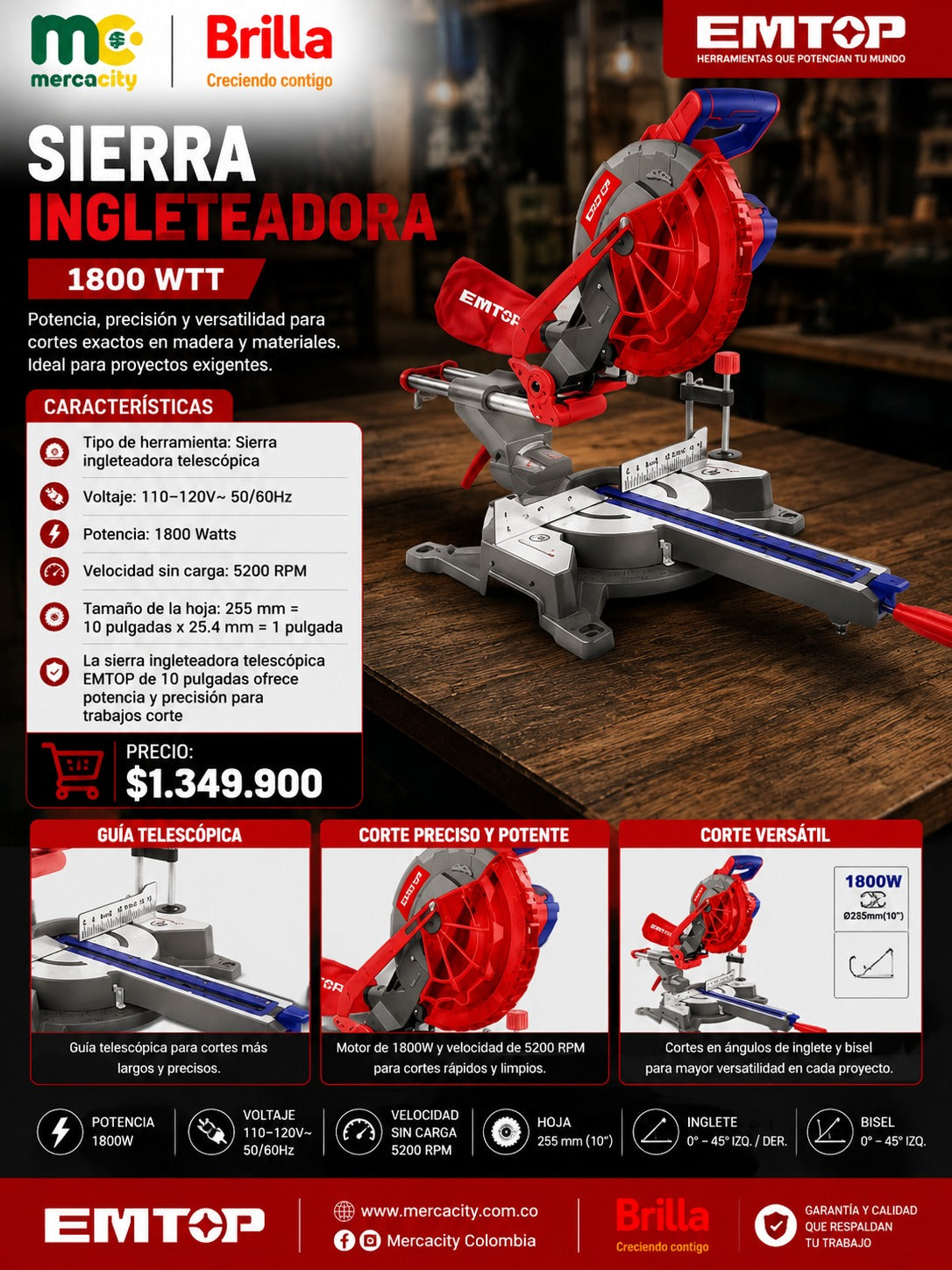 SIERRA INGLETEADORA 1800WTT