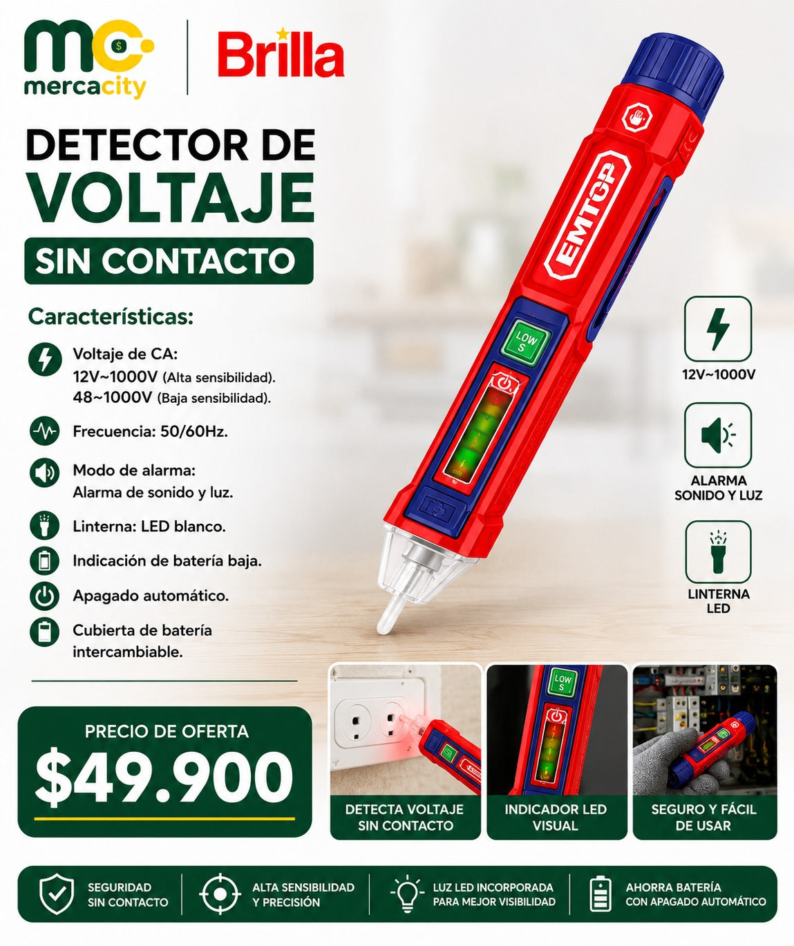 DETECTOR DE VOLTAJE SIN CONTACTO EMTOP