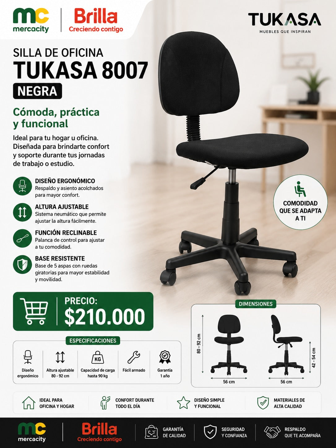 SILLA DE OFICINA TUKASA 8007