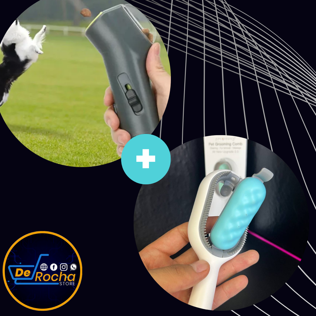 🐾 Combo Inteligente para Mascotas: Juguete Dispensador + Cepillo Removedor de Pelo