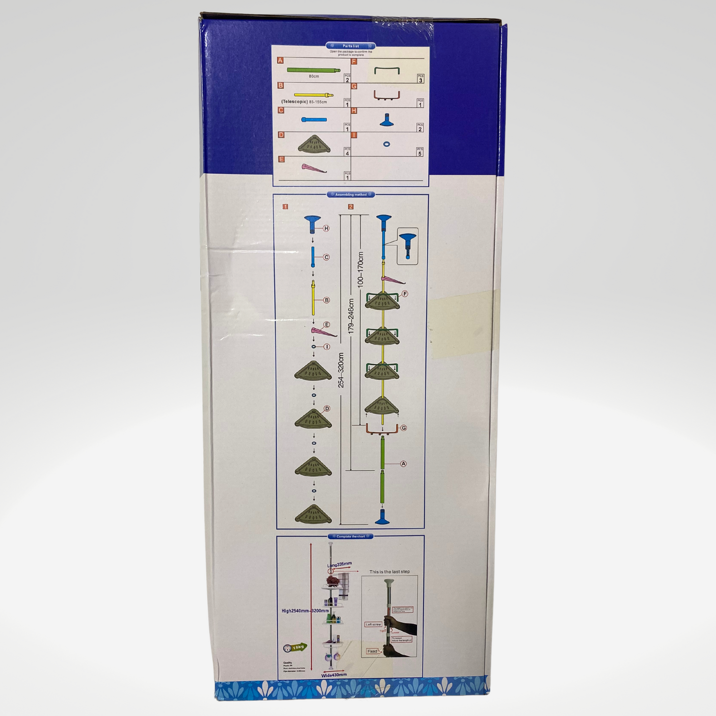 Organizador Esquinero de Baño 4 Niveles – Acero Inoxidable y Diseño Telescópico Anticorrosión