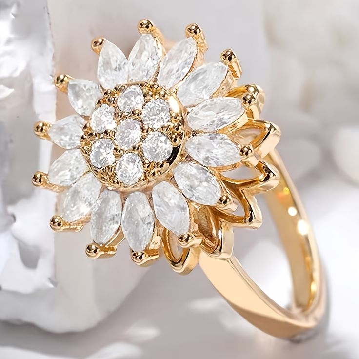 🌻 Anillo Girasol Giratorio Antiestrés – Ajustable y con Caja de Regalo 🎁