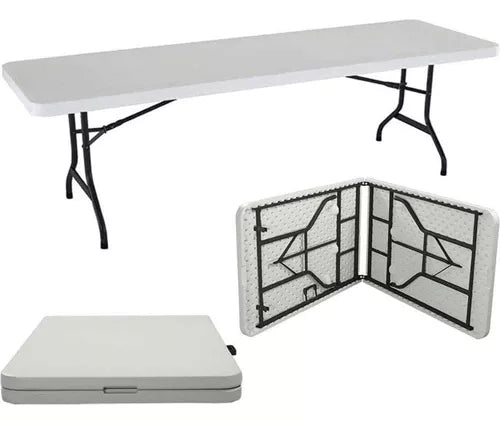 Mesa Plegable 180 cm Rectangular – Multiusos, Liviana y de Fácil Almacenamiento