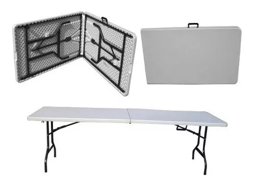Mesa Plegable 180 cm Rectangular – Multiusos, Liviana y de Fácil Almacenamiento