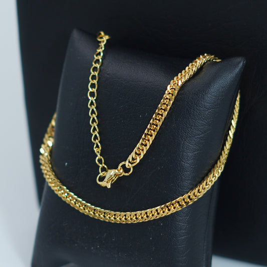 Tobillera Doble Eslabón Dorada en Acero Inoxidable 316L – Elegancia y Durabilidad Garantizada