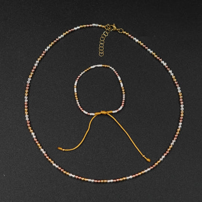 Combo Pulsera y Collar 3 Oros en Acero Inoxidable 316L – Estilo, Elegancia y Durabilidad