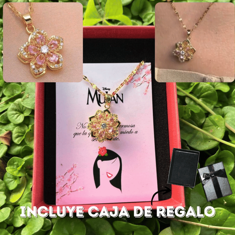 ✨ Collar Flor de Mulán – Belleza, Valentía y Poder Interior 🌸