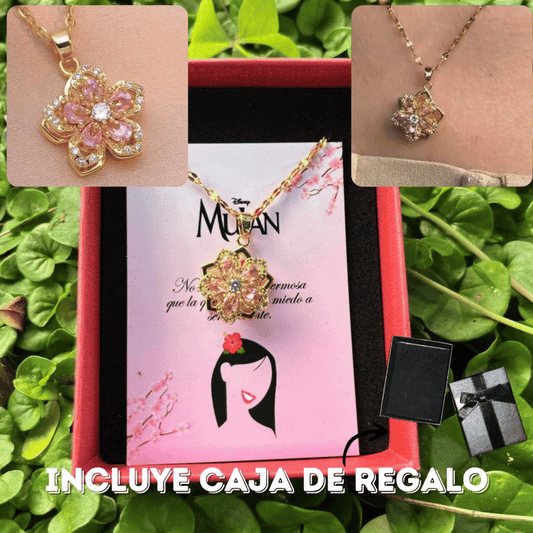 ✨ Collar Flor de Mulán – Belleza, Valentía y Poder Interior 🌸