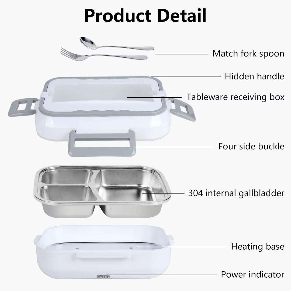 Lonchera Eléctrica con Compartimientos y Accesorios – Comodidad y Funcionalidad Todo el Día