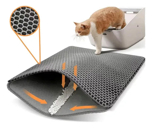 🐾 Tapete Doble Alfombra para Gato – Control de Arena y Máxima Comodidad 🐱
