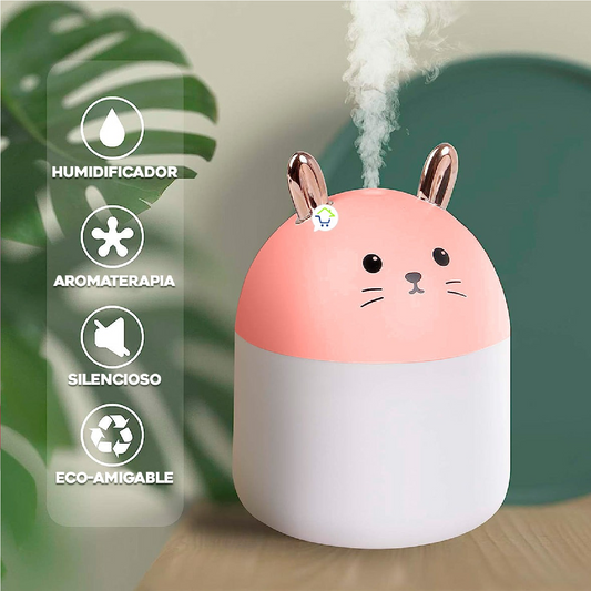 Humidificador de Aire en Forma de Conejo 🐇 – Aromaterapia y Diseño Encantador