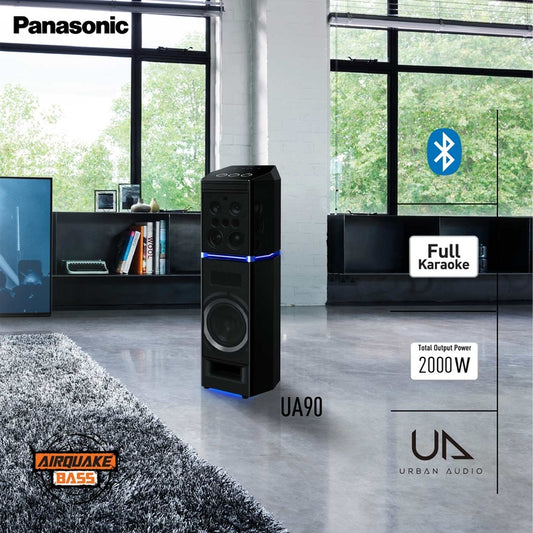 Panasonic SC-UA90 2000 W RMS – Torre URBAN AUDIO con AIRQUAKE BASS & Karaoke