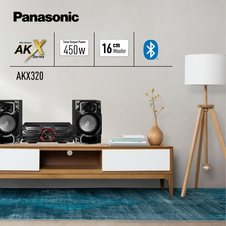 Minicomponente Panasonic SC-AKX320 450 W RMS – Sistema Hi-Power con Bluetooth & DJ Jukebox