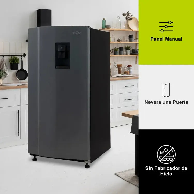 Nevera Haceb Frost 213 L Titanio con Dispensador de Agua – Tecnología y Ahorro