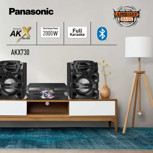 Minicomponente Panasonic SC-AKX730 2000 W RMS – Potencia Profesional con Karaoke y DJ Jukebox