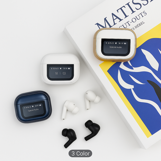 Auriculares Bluetooth con Pantalla LED Smart Display | Sonido Hi-Fi, Larga Autonomía, Diseño Premium