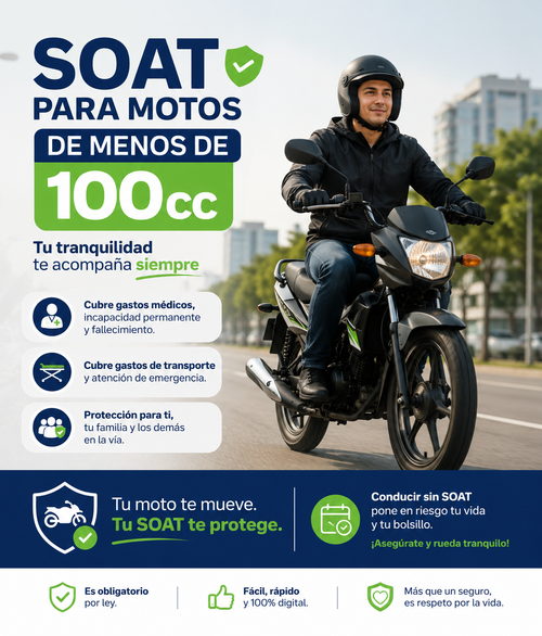 SOAT para moto de menos de 100cc