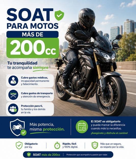 SOAT para motos de mas de 200cc