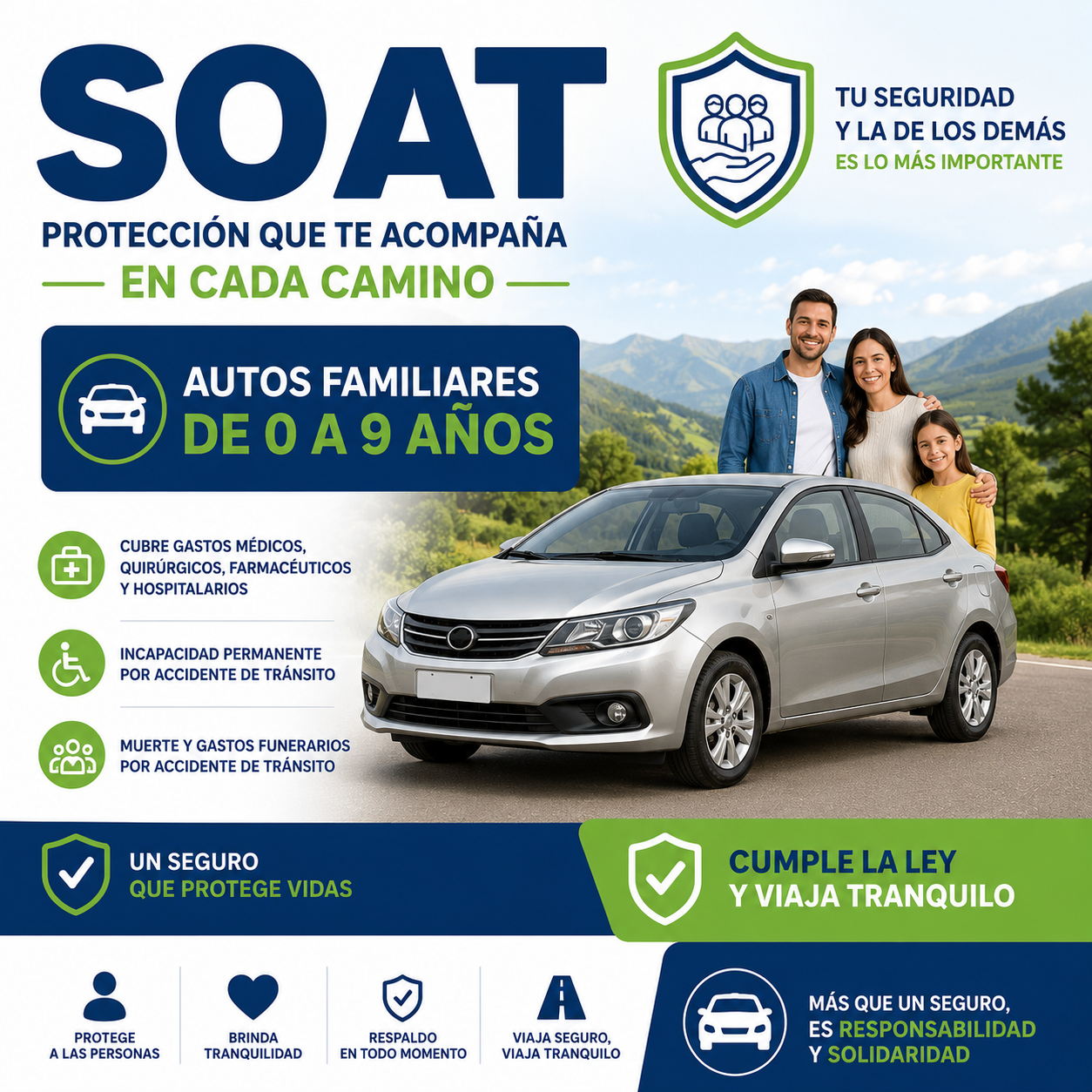 SOAT Autos familiares menos de 1500cc de 0 a 9 años