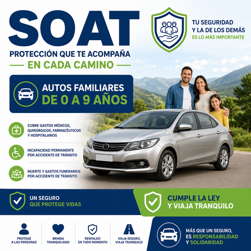 SOAT Autos familiares menos de 1500cc de 0 a 9 años