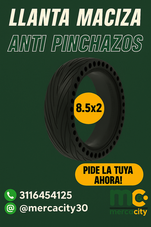 Llanta maciza antipinchazos 8.5X2