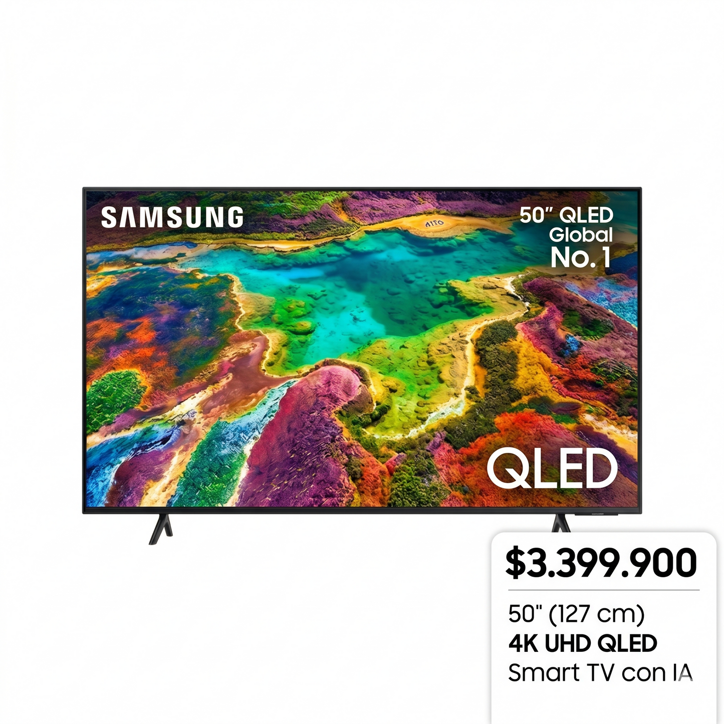 Televisor Samsung 50" QLED 4K Smart TV - 50Q70D | Inteligencia Artificial y Fluidez Extrema