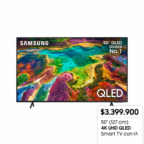 Televisor Samsung 50" QLED 4K Smart TV - 50Q70D | Inteligencia Artificial y Fluidez Extrema
