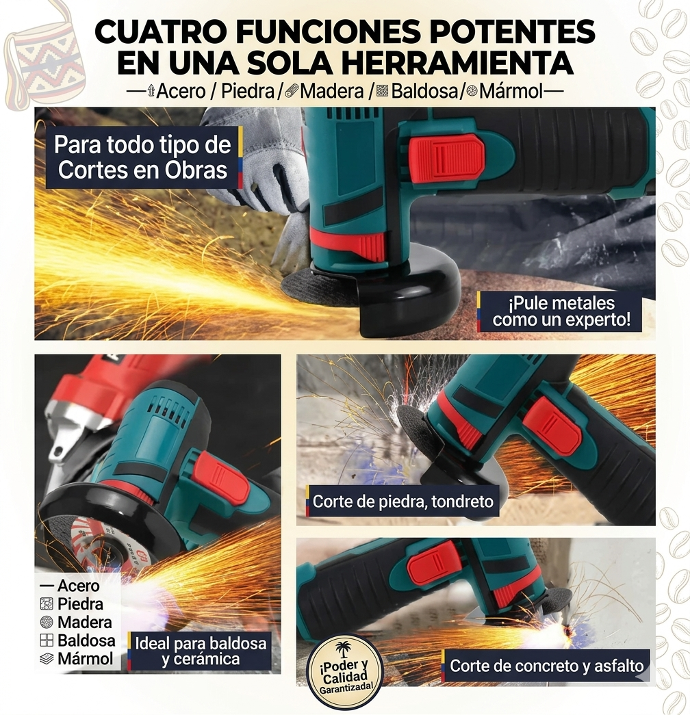 🔧 Mini Pulidora Angular Inalámbrica 12V con Doble Batería