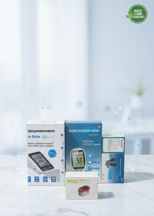 Set Salud 3 en 1 – Tensiómetro con Voz, Termómetro Berrcom y Oxímetro con Cur