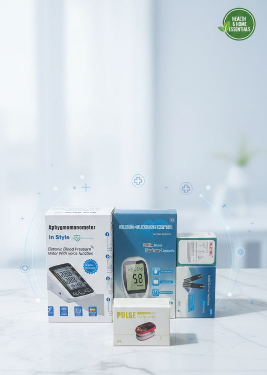 Set Salud 3 en 1 – Tensiómetro con Voz, Termómetro Berrcom y Oxímetro con Cur
