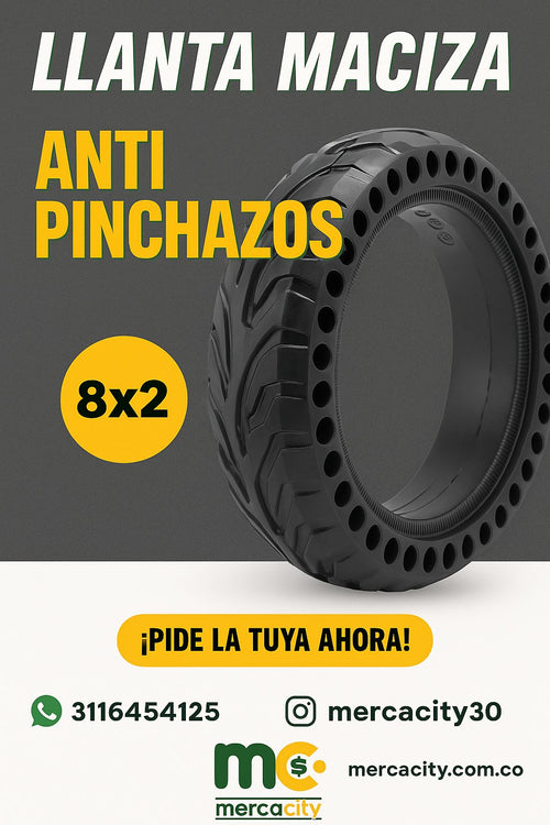 Llanta maciza antipinchazos 8x2