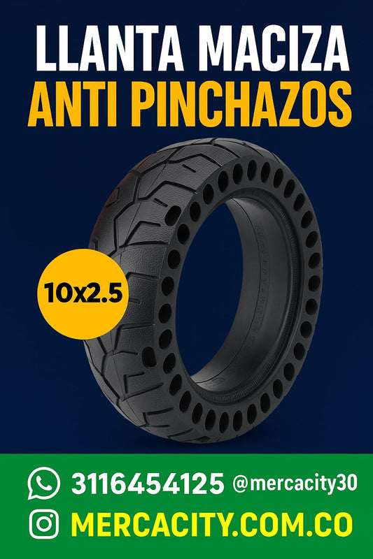 Llanta maciza antipinchazos 10x2.5
