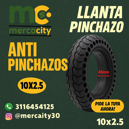 Llanta maciza antipinchazos 10x2.5