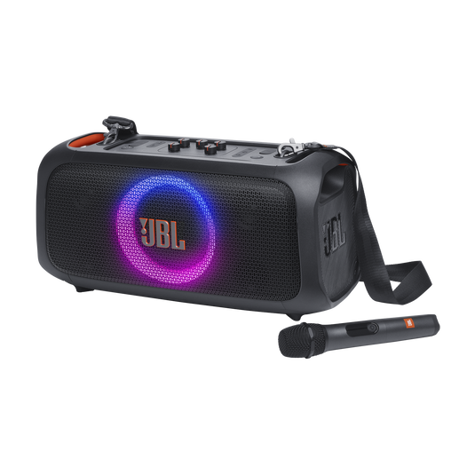 JBL PartyBox On-The-Go Essential – 100 W, Micrófono Inalámbrico, Luces RGB & Batería 6h