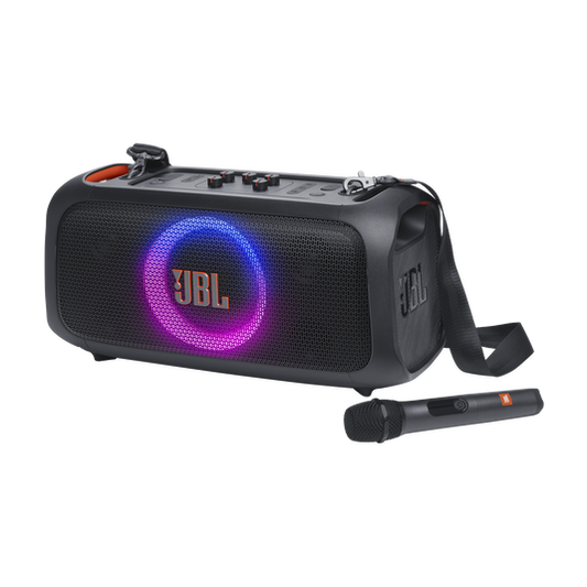JBL PartyBox On-The-Go Essential – 100 W, Micrófono Inalámbrico, Luces RGB & Batería 6h