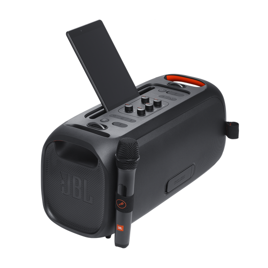 JBL PartyBox On-The-Go Essential – 100 W, Micrófono Inalámbrico, Luces RGB & Batería 6h