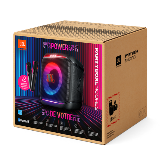 JBL PartyBox Encore 2 – 100 W, Micrófono Inalámbrico, Hasta 15 H de Batería, IPX4