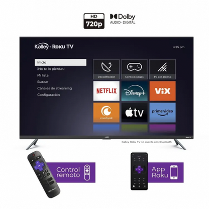 Televisor Kalley 32" Smart TV Roku HD 720p – Entretenimiento Inteligente