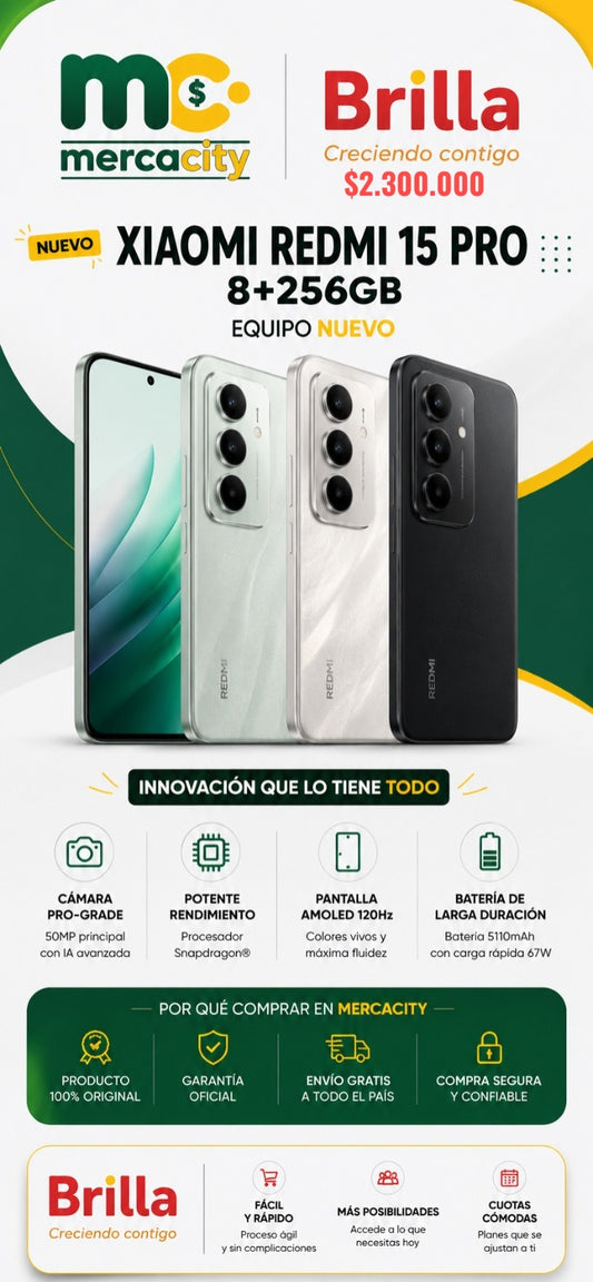 Xiaomi Redmi 15 Pro 256GB | Potencia, Fluidez y Tecnología Premium